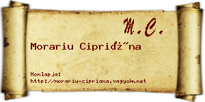 Morariu Cipriána névjegykártya